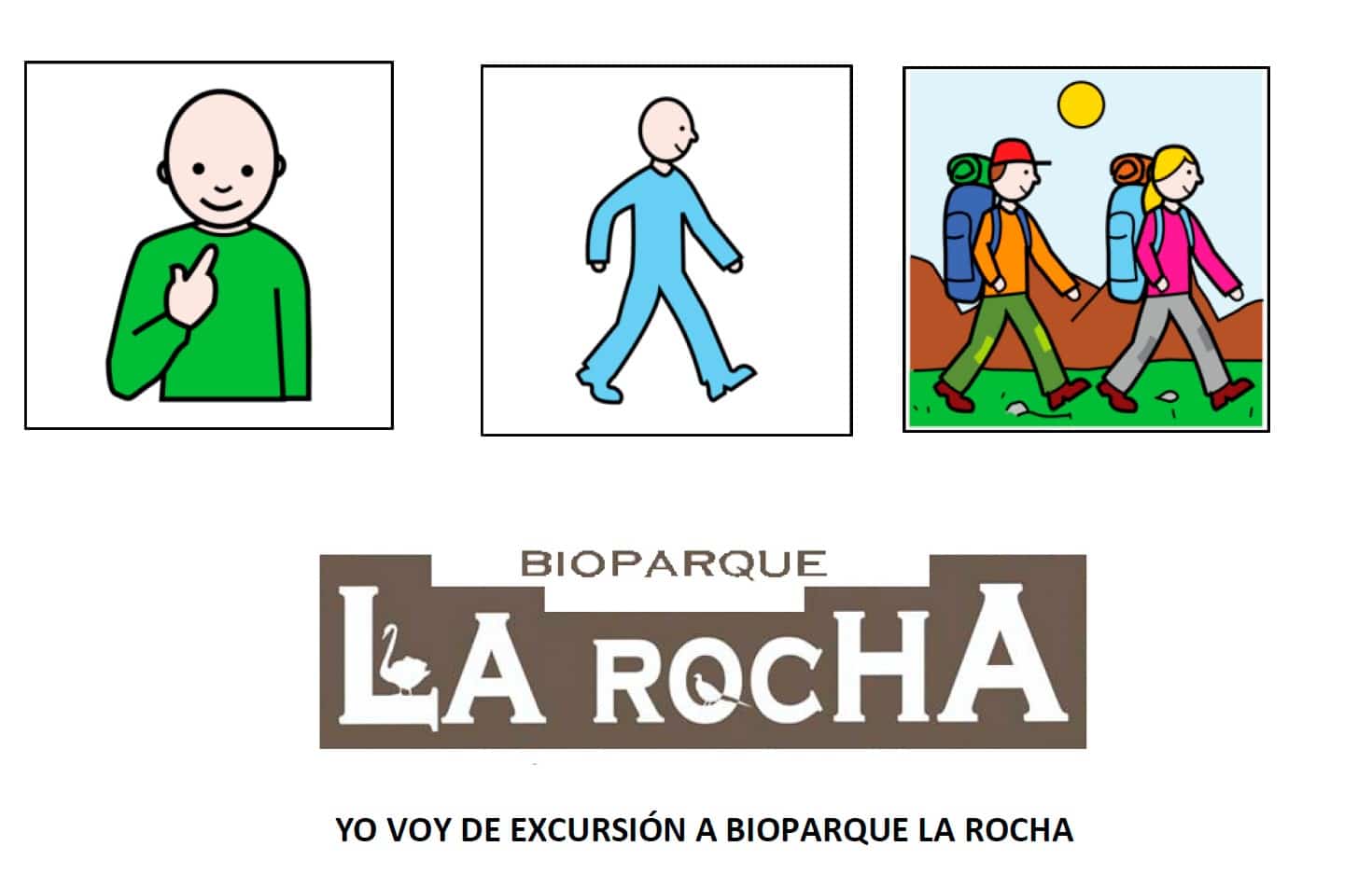 Ejemplo de pictogramas: yo voy de excursión a Bioparque La Rocha
